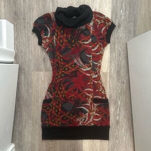 Pattern sweater mini dress